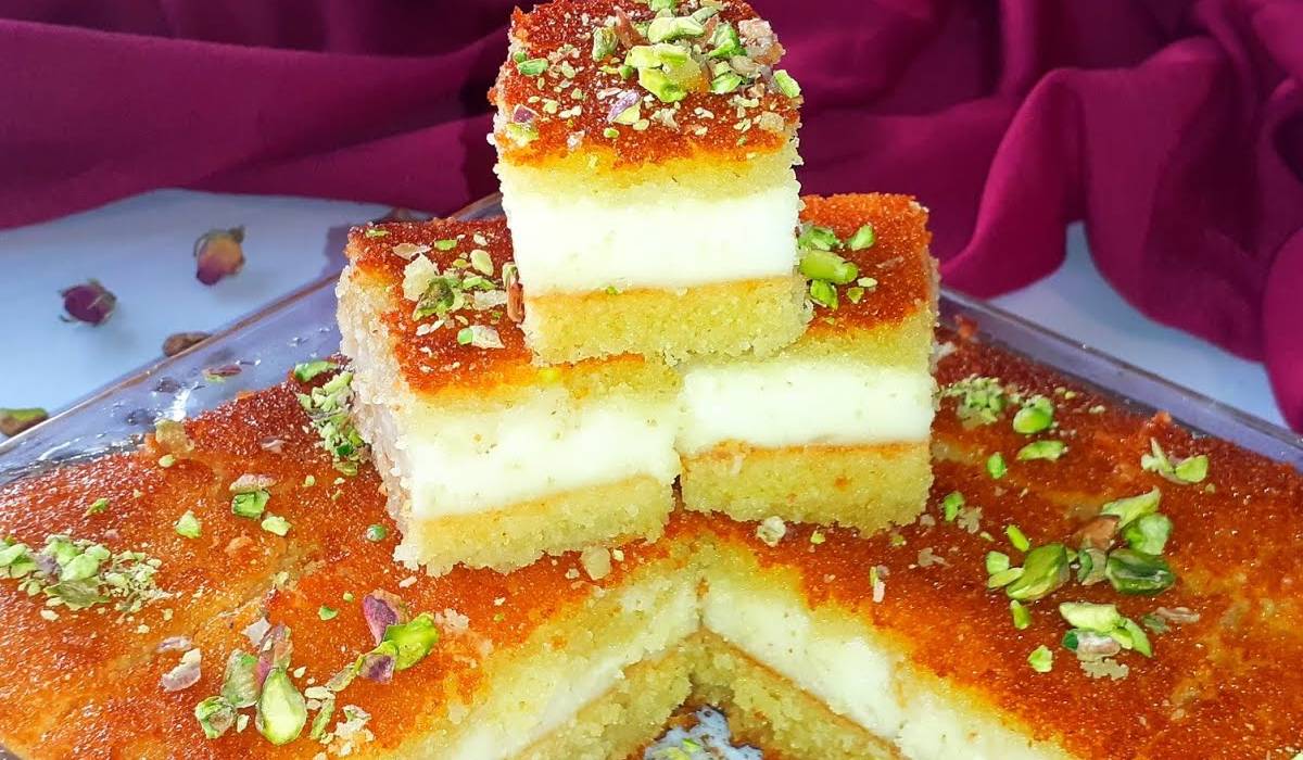 طريقة تحضير البسبوسة بالقشطة: خطوة بخطوة للحصول على طعم شهي وقوام مثالي